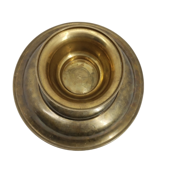 Vintage Engraved and Embellished Footed Brass Bowl - Picture 4 of 6